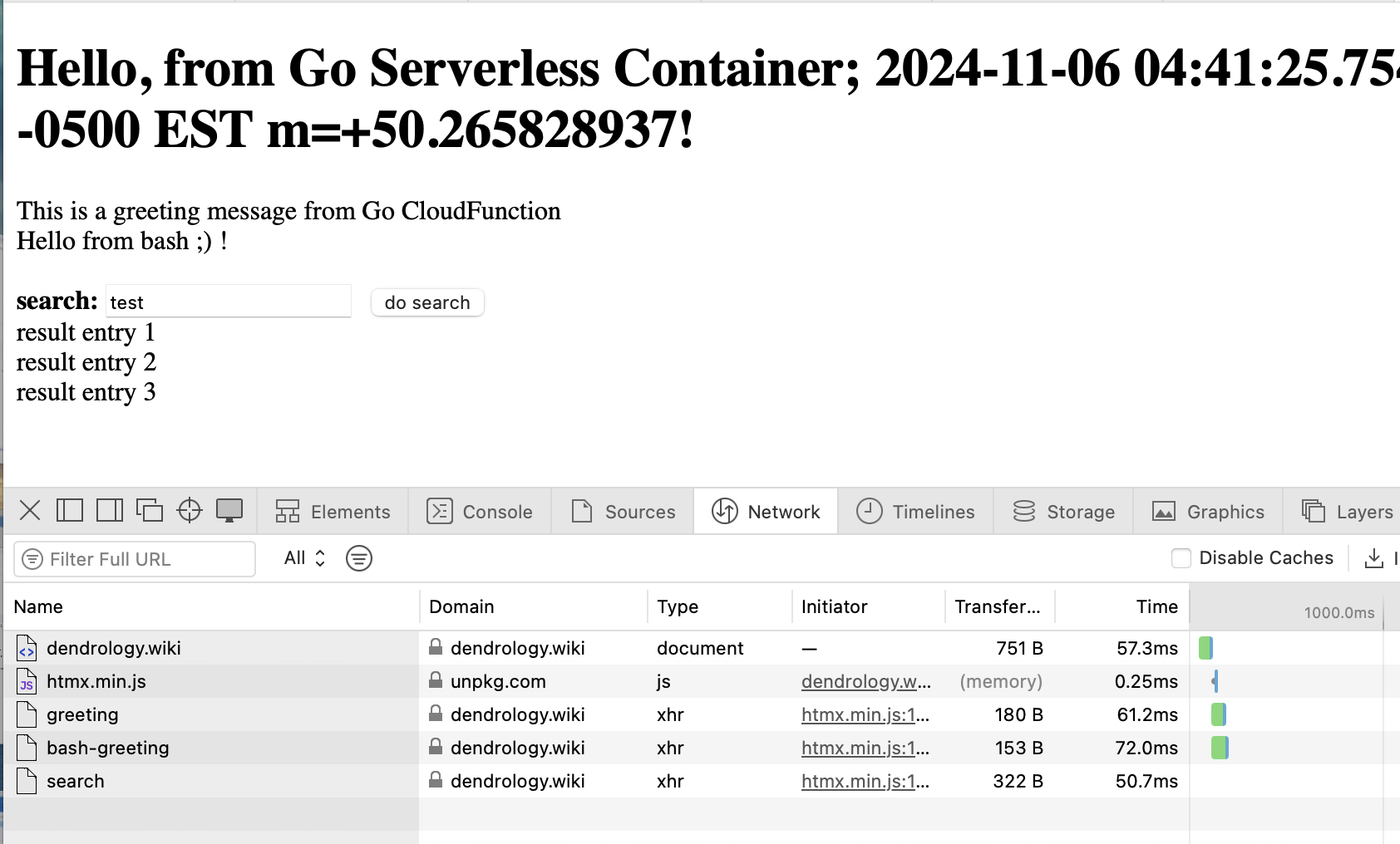 go ui from serverless container